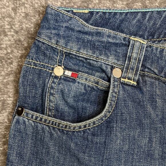 Tommy Hilfiger Woman Blue Jeans Size 12/31 Straight Inseam 31" High-Rise Flap - Picture 6 of 10